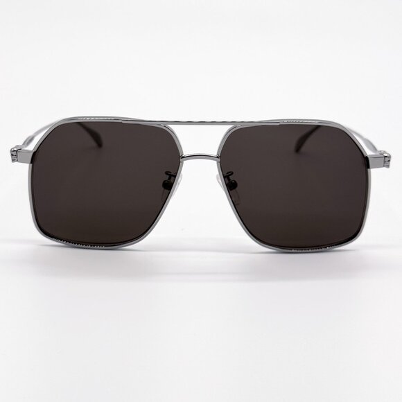 NEW ALEXANDER MCQUEEN AM0372S 001 PILOT SILVER SUNGLASSES ALEXANDER MCQUEEN - Picture 4 of 10